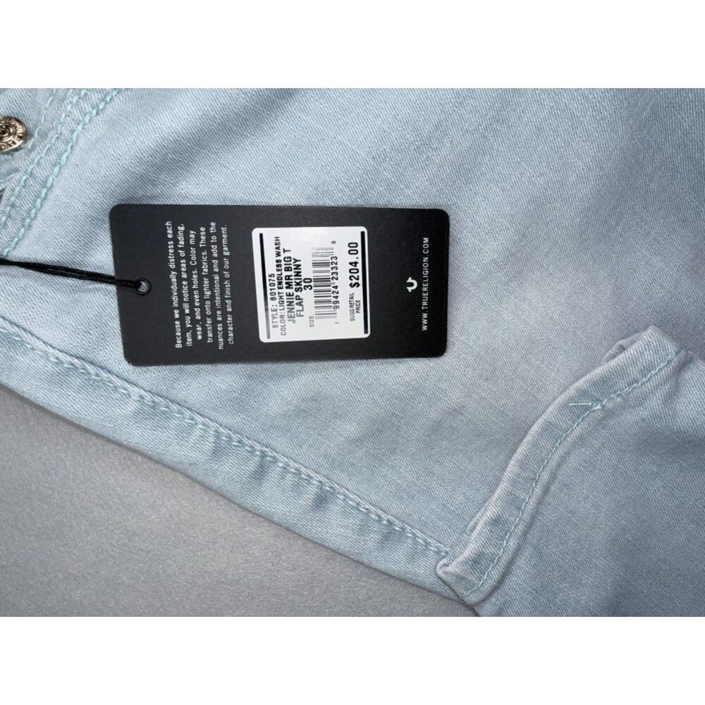 NWT True Religion Jennie Curvy Mid Rise Super Skinny Jean Size 30 - Picture 8 of 13